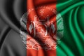 waving silk flag of Afghanistan