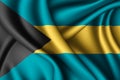 waving silk flag of Bahamas Royalty Free Stock Photo