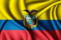 waving silk flag of Ecuador Royalty Free Stock Photo