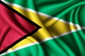 waving silk flag of Guyana Royalty Free Stock Photo