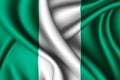 waving silk flag of Nigeria