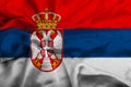 Waving Silk Flag of Serbia republic