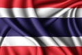 waving silk flag of Thailand Royalty Free Stock Photo