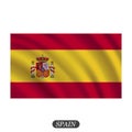 Waving Spain flag on a white background. Vector illustration Royalty Free Stock Photo