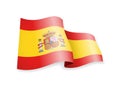 Waving Spain flag on white background.