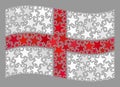 Waving Star England Flag - Mosaic with Stars