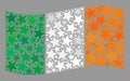 Waving Star Ireland Flag - Collage with Stars