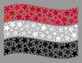 Waving Star Yemen Flag - Collage of Stars Royalty Free Stock Photo