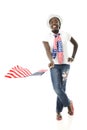 Waving the Stars and Stripes Royalty Free Stock Photo