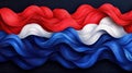 Waving Strands of Red, White, and Blue Textile Pattern with Smooth Texture in Dynamic Flow Royalty Free Stock Photo