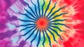 a waving sun in a tie dye artwork, ai generated image