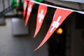 Swiss small flags on rope