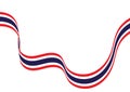 Waving Thai national flag ribbon