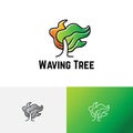 Waving Tree Blown Wind Nature Ecology Green Logo