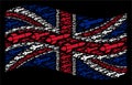 Waving UK Flag Pattern of Missile Launch Items