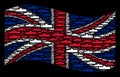 Waving UK Flag Mosaic of Submarine Items