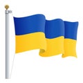 Waving Ukraine Flag Isolated On A White Background. Vector Illustration.