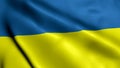 Waving Ukraine Real Texture Satin Flag Royalty Free Stock Photo