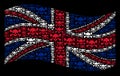 Waving United Kingdom Flag Mosaic of Skull Crossbones Items Royalty Free Stock Photo