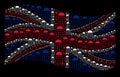 Waving United Kingdom Flag Pattern of Spray Stream Icons