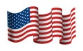 Waving United States flag realistic vector illustration. Nation patriotic American symbolic banner