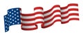 Waving USA flag horizontal banner national patriotic American symbol realistic template vector Royalty Free Stock Photo