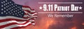 Waving USA September 11 Memorial Flag. Patriot Day. National Day of Prayer and Remembrance for the Victims of the Terrorist Royalty Free Stock Photo