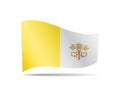 Waving Vatican flag in the wind. Flag on white vector illustration Royalty Free Stock Photo