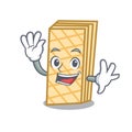 Waving waffle character cartoon style Royalty Free Stock Photo