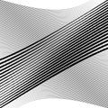 Waving, wavy lines pattern. Billowy, undulating tangle lines grid,mesh. Interlace undulating stripes. Squiggle, squiggly, wobbly Royalty Free Stock Photo