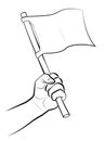 Waving White Flag Surrender Capitulation Royalty Free Stock Photo