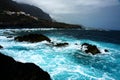 Wavs and coastline during storm