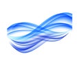 Wavy abstract background blue waves in the form of infinity sign on white background