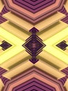 Wavy abstract kaleidoscopic background. Modern design. 3d rendering digital illustration