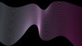 Wavy, abstract lines form a continuous pattern against a black background Royalty Free Stock Photo