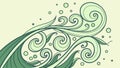 Wavy Abstract Lines and Swirls, Dynamic Flow Pattern, vector design Generative AI Royalty Free Stock Photo