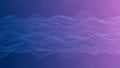 Wavy Abstract Pattern of Blue and Purple Dotted Lines Creating a Flowing Sound Wave or Data Stream Royalty Free Stock Photo