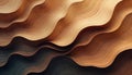 Wavy abstract pattern features flowing lines in warm wood tones, from light beige to deep brown. Layers create smooth, organic Royalty Free Stock Photo