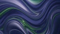 Wavy abstract texture of deep blue and green metallic liquid with smooth flowing lines Royalty Free Stock Photo