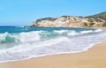 Wavy Aegean sea at North Euboea Greece