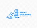 Wavy architecture and wave shape logo design