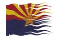 Wavy Arizona Flag Grunged Royalty Free Stock Photo