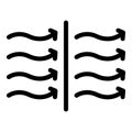 Wavy arrows of heat icon, outline style