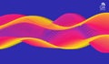 Wavy background. Array with dynamic particles. Composition with motion effect. 3d technology style. Vector illustration Royalty Free Stock Photo