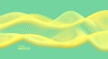 Wavy background. Array with dynamic particles. Composition with motion effect. 3d technology style. Vector illustration Royalty Free Stock Photo