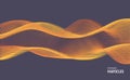 Wavy background. Array with dynamic particles. Composition with motion effect. 3d technology style. Vector illustration Royalty Free Stock Photo