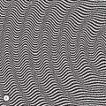 Wavy background. Black and white grainy dotwork design. Pointillism pattern with optical illusion. Stippled vector illustration
