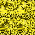 Wavy background. Hand drawn yellow waves. Seamless wallpaper on horizontally surface. Stripe texture with many lines. - Vector