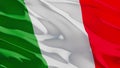 Wavy background of the Italian flag waving in the wind