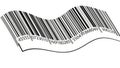 Wavy Barcode Design with Numbers on White Background Royalty Free Stock Photo